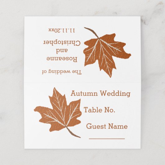 Herfst ontwerp bruiloft (Buitenkant ongevouwen)