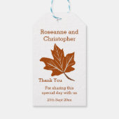 Herfst ontwerp bruiloft cadeaulabel (Achterkant)