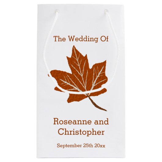 Herfst ontwerp bruiloft klein cadeauzakje (Achterkant)