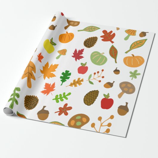 Herfst ontwerp cadeaupapier (Uitgerold)