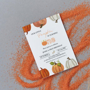 Herfst onze kleine pompoen draaien een eerste verj kaart