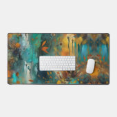 Herfst Oogst Blauwgroen Roest Goud Abstract Bureaumat (Keyboard & Muis)