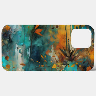 Herfst Oogst Blauwgroen Roest Goud Abstract iPhone 13 Pro Max Hoesje
