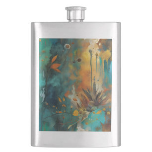 Herfst Oogst Blauwgroen Roest Goud Abstract Flacon