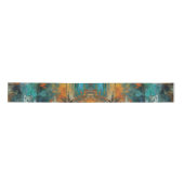 Herfst Oogst Blauwgroen Roest Goud Abstract Lint (Voorkant)