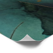 Herfst Oogst Blauwgroen Roest Goud Abstract Poster (Hoek)