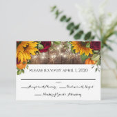 Herfst Oogst Bruiloft Reactiekaart RSVP Kaartje (Staand voorkant)