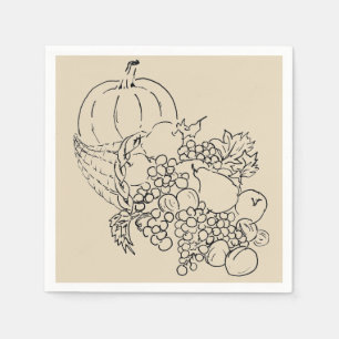 Herfst Oogst Dankdag Illustratie Servet