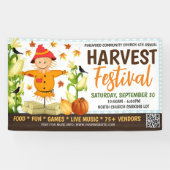 Herfst Oogst Festival Banner met qr code (Horizontaal)