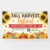 Herfst Oogst Festival Banner met qr code (Horizontaal)