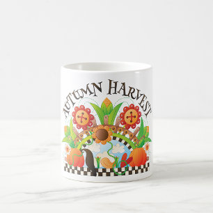 Herfst Oogst Folk Art Pompoen en Zonnebloem Herfst Koffiemok