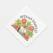 Herfst Oogst Folk Art Pompoen en Zonnebloem Herfst Servet (Hoek)