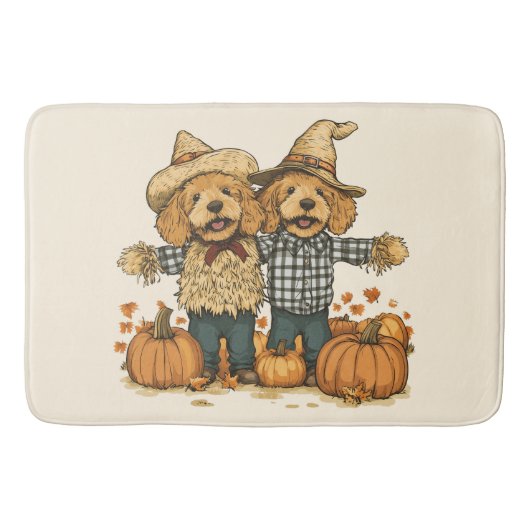Herfst Oogst Goldendoodle Honden Badmat (Voorkant)