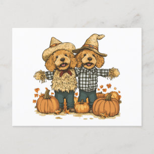 Herfst Oogst Goldendoodle Honden Briefkaart
