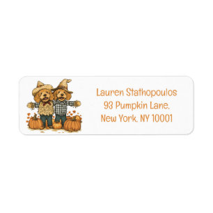 Herfst Oogst Goldendoodle Honden Etiket