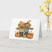 Herfst Oogst Goldendoodle Honden Kaart (Gele Bloem)