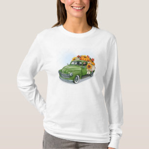 Herfst Oogst in een Green Truck Long Sleeves T-shirt
