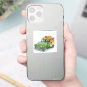 Herfst oogst in groene vrachtwagen sticker (Telefoon)