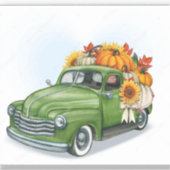 Herfst oogst in groene vrachtwagen sticker (Voorkant)