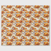 Herfst Oogst Koffie & Pompoen Spice Cadeaupapier (Vlak)