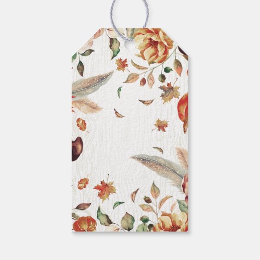 Herfst Oogst Leafy Rustieke Bruiloft Cadeaulabel (Achterkant)