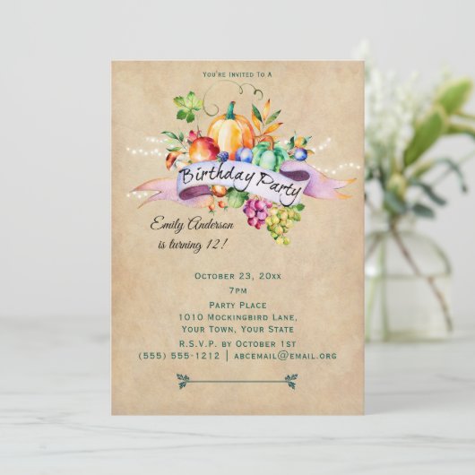 Herfst Oogst Lights Verjaardag Kaart (Staand voorkant)