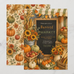 Herfst Oogst Markt Feest Kaart