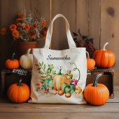 Herfst Oogst met Naam Tote Bag