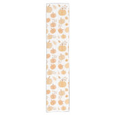 Herfst Oogst Pompoen en Blad Pastel Patroon Korte Tafelloper (Voorkant)