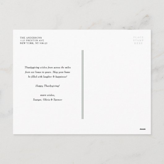 Herfst Oogst Pompoen Foto Happy Thanksgiving Feestdagenkaart (Achterkant)