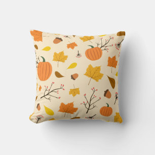 Herfst Oogst Pompoen met Esdoornblad Patroon Kussen