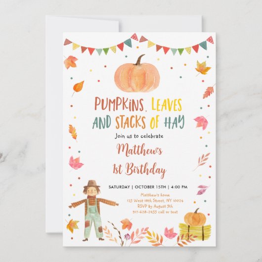 Herfst Oogst Pompoen Verjaardag Kaart (Voorkant)