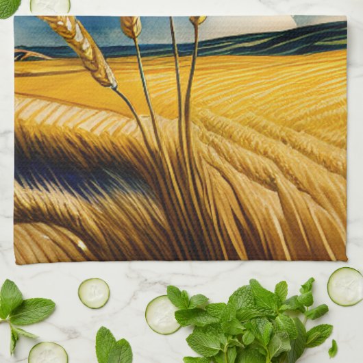 Herfst Oogst Prairie Gouden Keuken Handdoeken (Gevouwen)