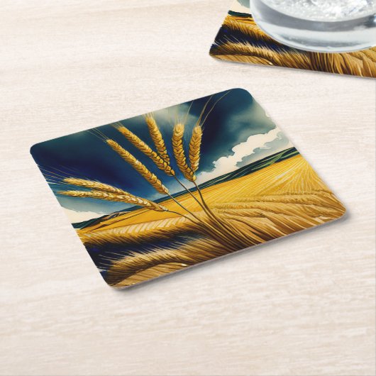 Herfst Oogst Prairie Gouden Papier Onderzetter (Schuin)