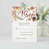 Herfst oogst rustieke bruiloft RSVP Kaartje (Staand voorkant)
