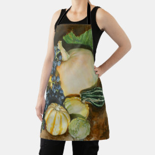 Herfst Oogst Stilleven met Pompoenen, Kalebassen Schort