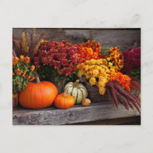 Herfst oogst tafeldecoratie - Herfst pompoenen Blo Briefkaart