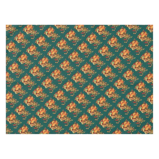 Herfst Oogst Thanksgiving Groene Tafeldoek Tafelkleed (Voorkant (Horizontaal))