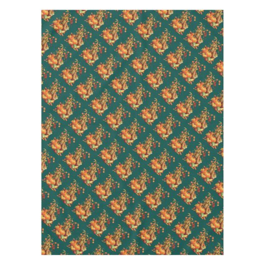 Herfst Oogst Thanksgiving Groene Tafeldoek Tafelkleed (Voorkant)