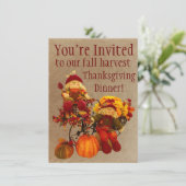 Herfst Oogst Thanksgiving Invitaties Kaart (Staand voorkant)