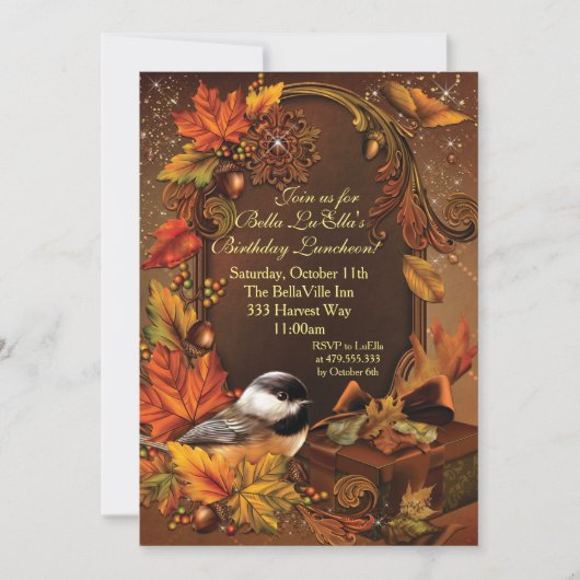 Herfst Oogst Verjaardagsfeest Uitnodigingen (Voorkant)