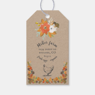 Herfst oogst verse eieren kraft product label cadeaulabel