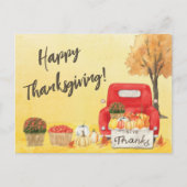 Herfst Oogst Wagen Thanksgiving Zakelijk Briefkaart (Voorkant)