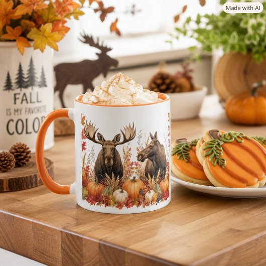 Herfst Oogst Wildlife Eland Oranje Bladeren Mok