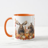 Herfst Oogst Wildlife Eland Oranje Bladeren Mok (Links)