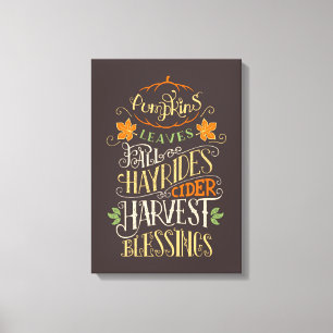 Herfst & oogst zegeningen canvas afdruk