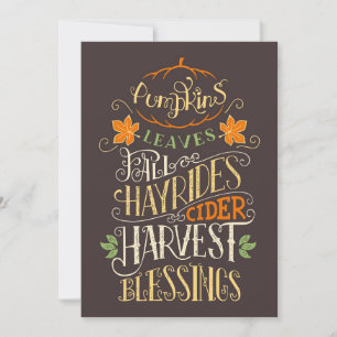 Herfst & oogst zegeningen kaart