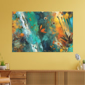 Herfst oogstverf Blauwgroen Rust Gold Abstract Canvas Afdruk (Insitu (Woonkamer))