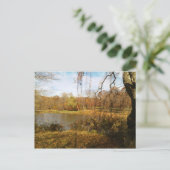 Herfst op het meer briefkaart (Staand voorkant)