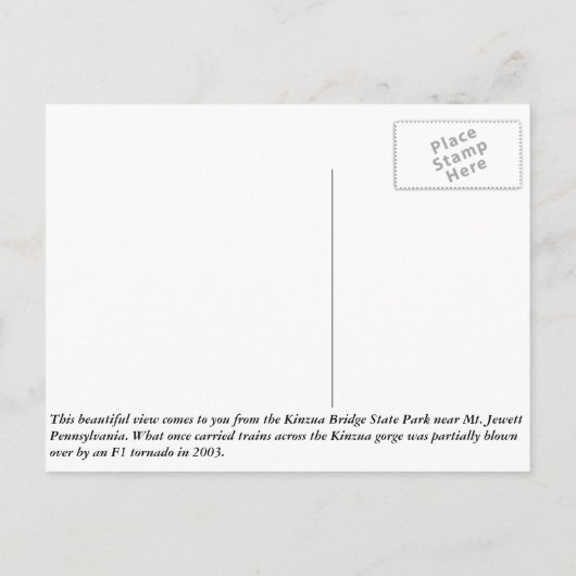 herfst op Kinzua Bridge Briefkaart (Achterkant)